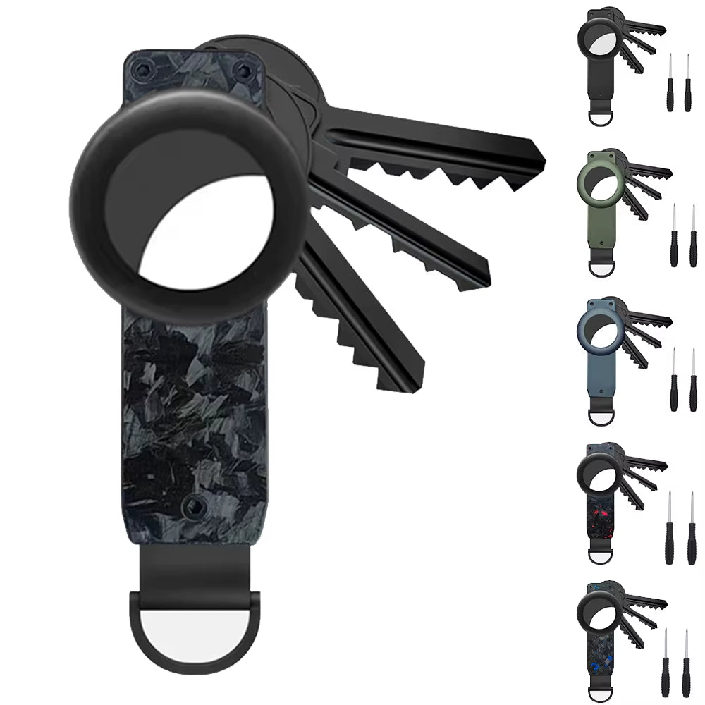 Key Organizer, Compact Keyholder, Anti-Lost Metal Keychain with Airtag Case, Compatible with Apple Airtag Finder Tracker, Alumin